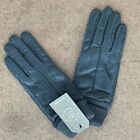 JANICE SOLID DARK GRAY FAUX LEATHER SCREEN-TOUCH GLOVES - NWT - OS