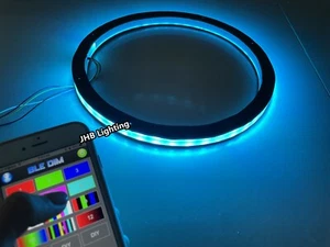 JHB 10"RGB Color Changing LEDs Car Speaker Rings Light with Bluetooth Controller - Picture 1 of 12
