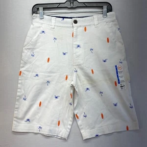 Boys SZ 18 Wonder Nation Flat Front White Beach Sun Surf Shorts  - Picture 1 of 9