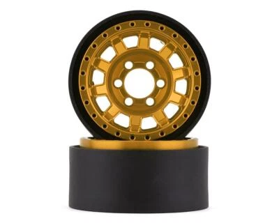 Vanquish Products KMC KM236 Tank 1.9" Beadlock Crawler Wheels (Gold) (2) - Image 1 of 4
