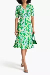 NUEVO CON ETIQUETAS $338 Vestido Diane Von Furstenberg Jemma Floral Midi 16 - Imagen 1 de 7