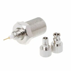F Female To TS9 CRC9 Male Plug Coaxial Adapter RF Connector Nickel Plated - Picture 1 of 5