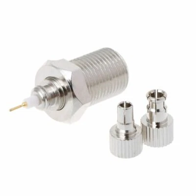 F Female To TS9 CRC9 Male Plug Coaxial Adapter RF Connector Nickel Plated - Image 1 of 4