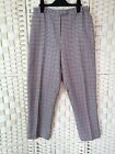 M&Co Womens Trousers Check Elastic Waist Smart Tapered Leg Size 16 Beige/Brown