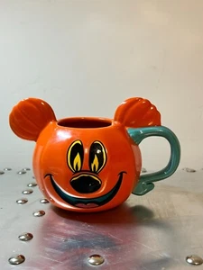 Disney / Disneyland - Jack-o-lantern Micky Ears - Halloween Orange Coffee Mug - Picture 1 of 3