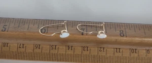 Vintage 14K Yellow Gold French Wire Opal Drop Earrings *.6 Grams - Picture 1 of 6