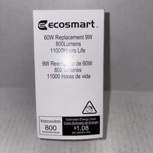 EcoSmart 60W Equivalent Daylight A19 Energy Star + Dimmable LED Light Bulb  - Picture 1 of 5