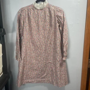 Vintage handgefertigtes Mädchen Prärie traditionelles Blumen Erdbeere Kleid 8 - Bild 1 von 3