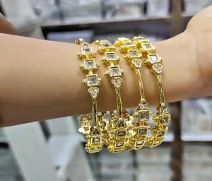 JL 75 Indian Jewelry 4PC Bollywood Fancy New Beautiful Stylish Bangles Set - Picture 1 of 1