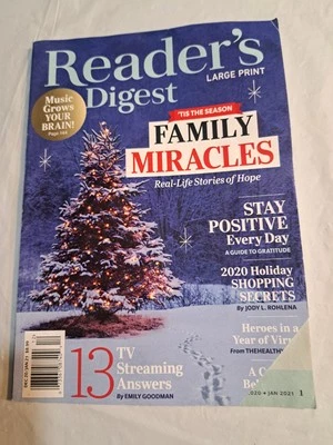 Reader's Digest LARGE PRINT Dec  / Jan 2021 Laughter... Humor In Uniform Games - Image 1 of 4