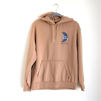 Scotch & Soda Amelia Tan Organic Cotton Graphic Classic Hoodie, size L - Image 1 of 4