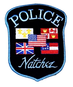 NATCHEZ – POLICE - MISSISSIPPI MS Police Patch UNION JACK FLEUR DE LIS US FLAG - Picture 1 of 1