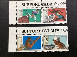 ICOLLECTZONE US Palau B1-4 Corner with logo Pair Olympics XF NH (A500a) - Picture 1 of 1