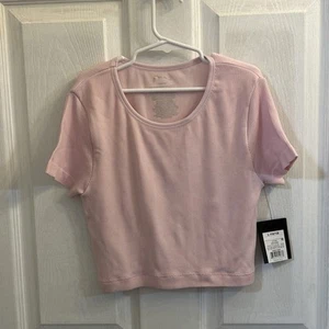 Target art class Girls Ribbed Crop Top Pink Short Sleeve Tee L 10/12 NWT - Picture 1 of 11