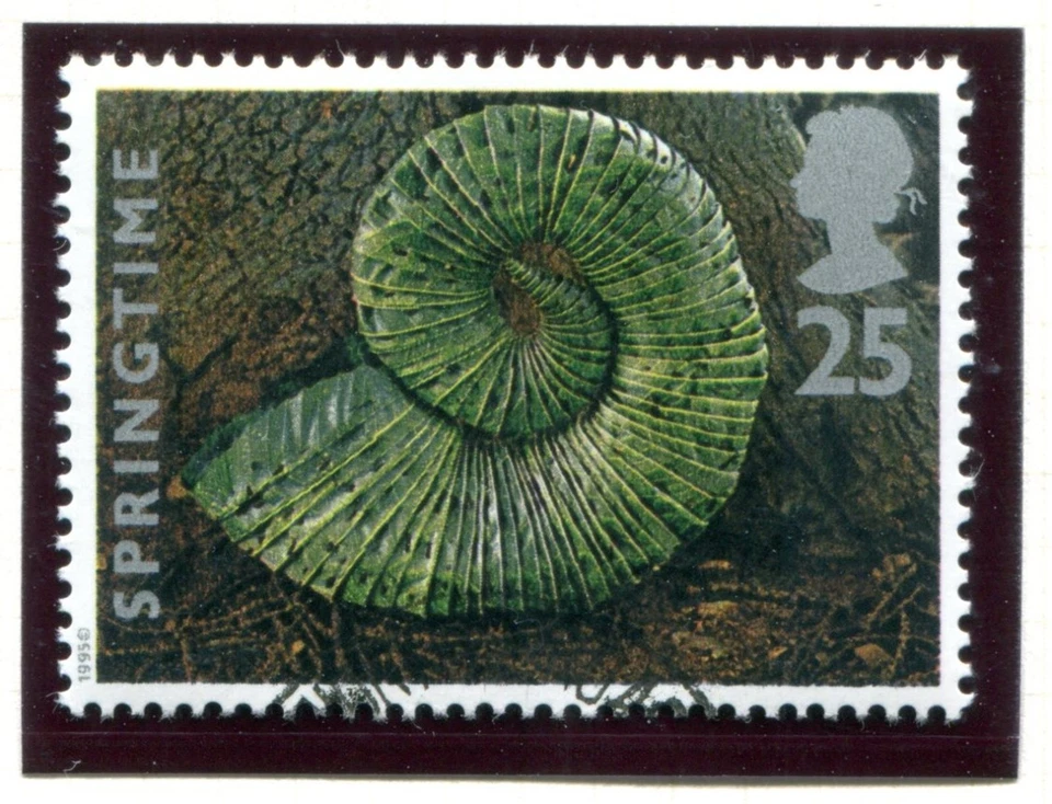 Hojas de castaño dulce 1995 GB 25p usadas. Primavera. Las cuatro estaciones. SG 1854 Foto 1 de 1