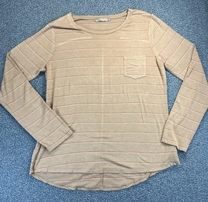 Prana Tee Shirt Top Womens XL Basic Popover Pocket Stretch Long Sleeve - Picture 1 of 7