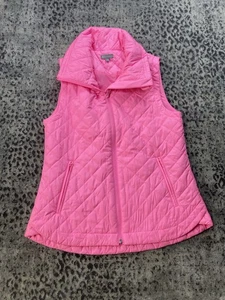T by Talbots Full Zip Quilted Vest Womens Medium Pink Polyster Zip Pockets - Bild 1 von 11