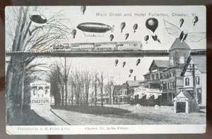 Main St & Hotel Fullerton, Chester, VT, in the Future - 1909, Rough Edges - Picture 1 of 5