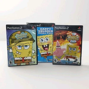 SpongeBob SquarePants Happy Squared Double Pack for Playstation 2 - PS2 CIB - Picture 1 of 6