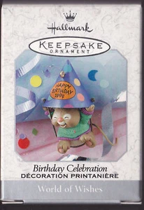 1999 Hallmark Keepsake Birthday Celebration Mouse Ornament Dated NIB NEW IN BOX - Picture 1 of 3