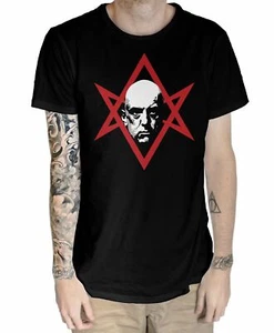 Aleister Crowley Unicursal Hexagram Pagan Mens T Shirt - Picture 1 of 2