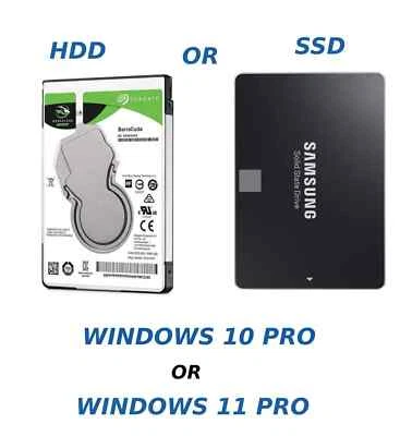 1TB HDD SSD 2.5" SATA Hard Drive Laptop with Windows 10/Windows 11 Pro Installed - Image 1 of 3