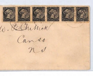 CANADA QV Cover Halifax Canso Nova Scotia Half Cent Strip{6} 1897{samwells}YH35 - Picture 1 of 10