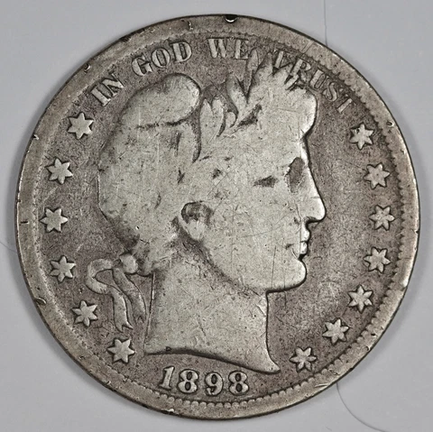 1898-s Barber Half.  VG Detail.  183709 Cover