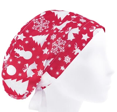 Scrub cap Christmas, scrub hats, surgical cap women, nurse scrub hat, scrub caps - Image 1 of 3