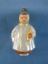 Christmas Tree Decoration.  Glass Ornament. Girl. 1940 - 1950s. The USSR.