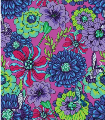 108" Wide Backing Fabric Botanic Blast Hot Pink Floral by Riley Blake Quarter Yd - Image 1 of 2