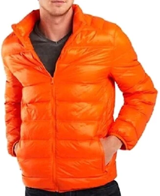 Chaqueta acolchada de plumón de ganso para hombre naranja con bolsa gratis 2XL 650 Fill Power nueva con etiquetas Foto 1 de 2