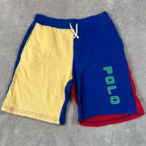 Polo Ralph Lauren Boy's Fleece Shorts Size L (14-16) Yellow Blue Casual Lounge - Picture 1 of 9