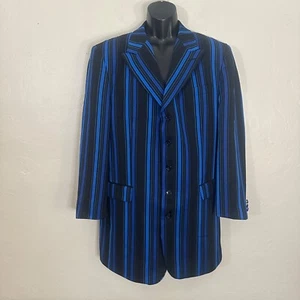 Vitaliano Striped Blazer 44R Gently worn 5 button Side vents 100% polyester text - Picture 1 of 4