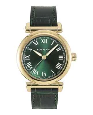Reloj Ferragamo para mujer SFS000124 Allure hecho en Suiza IP oro amarillo 36 mm verde Foto 1 de 4