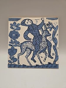 Vintage Mexican Collectors Ceramic Tile 17th Century Reproduced 6"x6" - Picture 1 of 13
