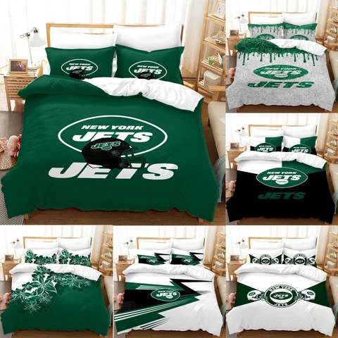 New York Jets Bedding Sets 3Pcs Quilt Cover Pillowcases Comforter Cover Gifts Cover