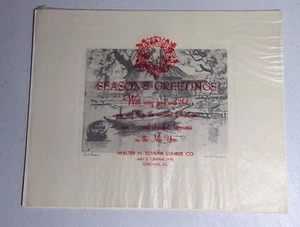 vintage lionel barrymore point pleasant etching season's greeting card - Picture 1 of 8