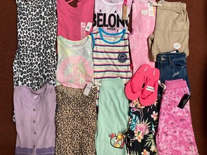 Girls Huge Size 10 10-12 SPRING SUMMER Clothing LOT Outfits OLD NAVY JUSTICE NEW - Picture 1 of 9