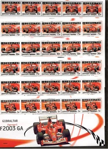 Gibraltar 2004 - Ferrari Race Cars - Set of 6 Stamp Sheets - Scott #993-8 - MNH - Picture 1 of 7