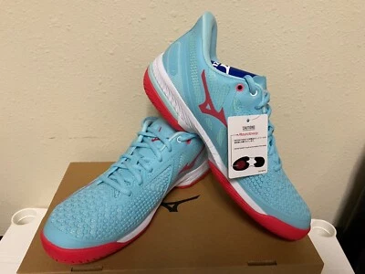 Zapatillas de tenis para mujer Mizuno Wave Exceed Tour 5 AC en azul claro/rojo/blanco Foto 1 de 3