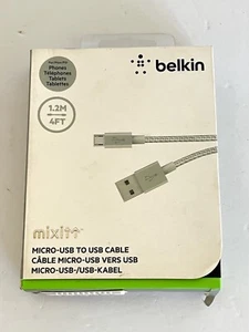 Belkin Mix It Micro USB to USB Phone Charging Cable 4 Ft Metallic Mint New - Picture 1 of 6