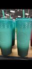 Starbucks ?MINT GRADIENT? Venti studded bling cold cup tumbler HOLIDAY 2022