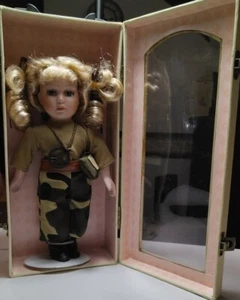 Collector's Choice Porcelain Doll with Box Army Theme Limited Edition 9.5 in - Picture 1 of 10