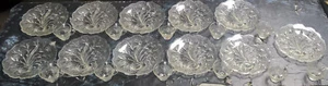 Indiana Glass Co. Vintage Pebble Leaf Set of (11) Pressed Glass 10" Plates - Picture 1 of 5