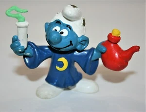 Smurfs Alchemist Smurf 20116 Magic Wizard Figurine Vintage PVC Toy Figure Bully - Picture 1 of 5