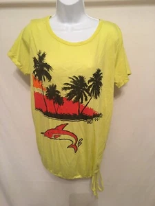 Idolo breach yellow XXL XXXL shirt Marine paradise palm trees - Imagen 1 de 3