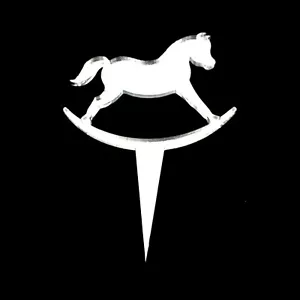 Toppers para pasteles y cupcakes de caballo mecedor, muchos colores y tamaños, planos o grabados - Imagen 1 de 5