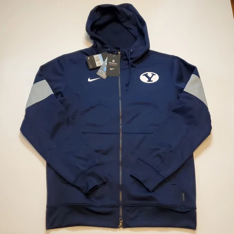 NWT BYU Cougars Blue Full Zip Nike Therma-Fit Hoodie Jacket Medium New With Tags Cover
