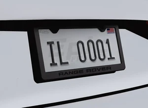 Black on Black Range Rover License Plate Frame with Screws and Caps - Picture 1 of 1